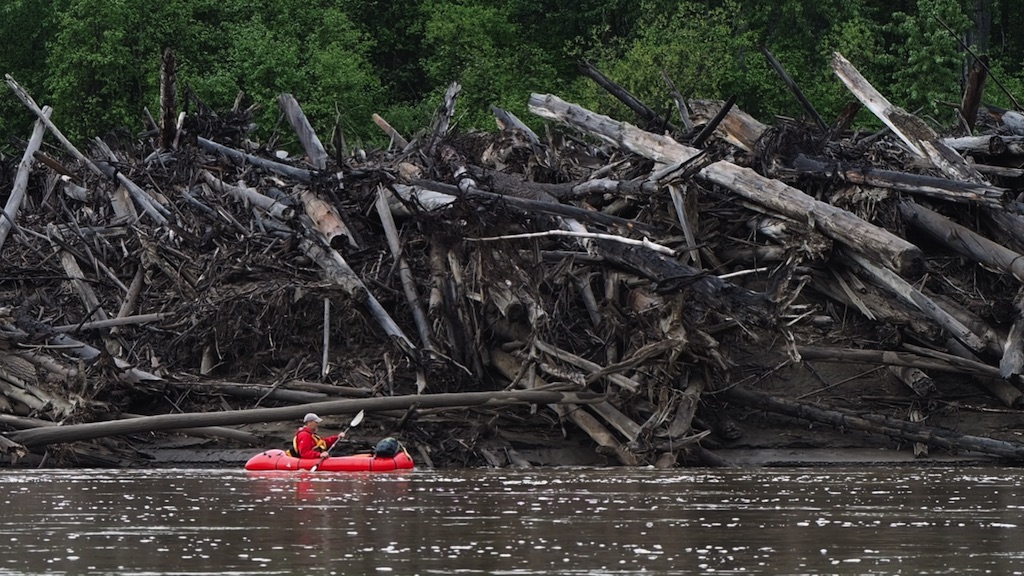 John solo packrafting on the Fort Nelson River 